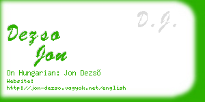 dezso jon business card